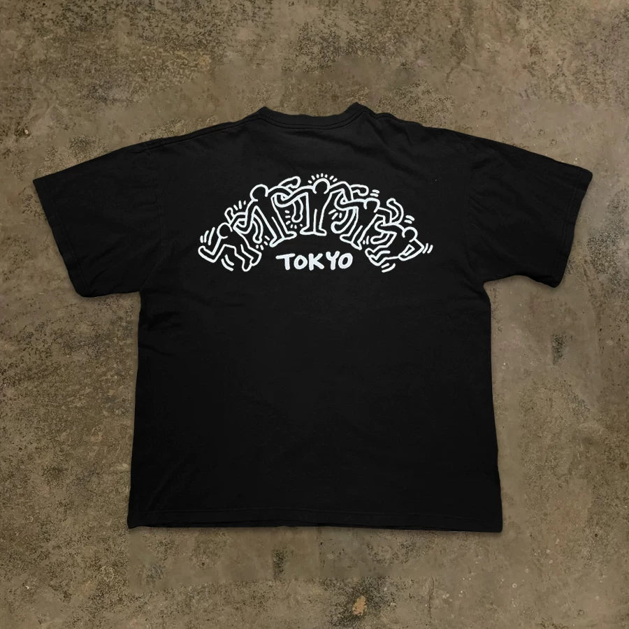 Letter Print Cotton T-shirt