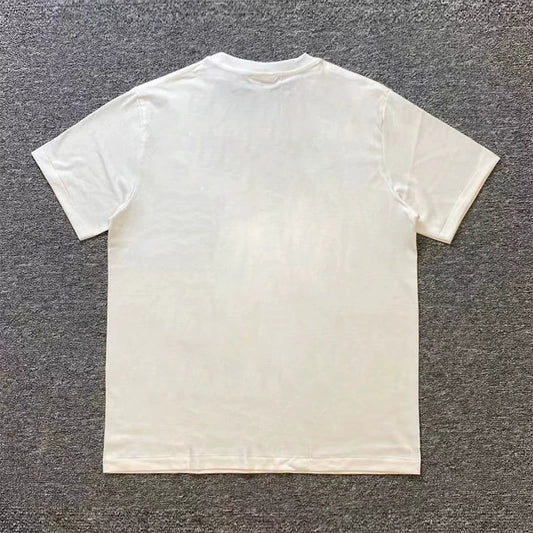 Cartoon Print White Cotton T-shirt