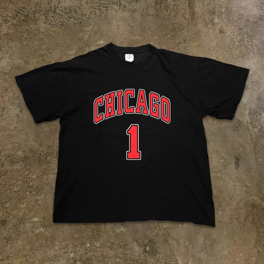 CHICAGO Black Cotton T-shirt