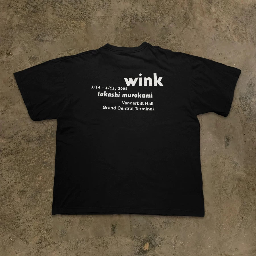 Small Daisy Black Cotton T-shirt