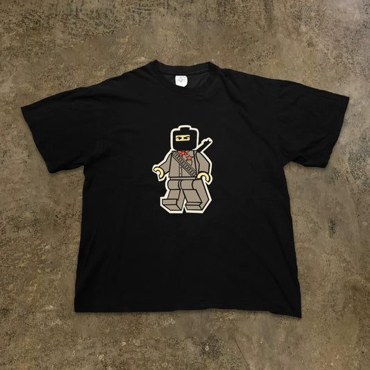 Ninja Print Black Cotton T-shirt
